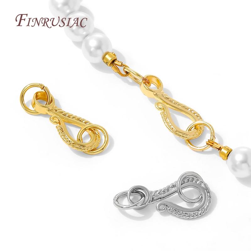 2/4Pcs 18K Gold Plated Brass Clasps For Jewelry Making,Fasteners For Bracelets Connectors Accessories,DIY Necklace Clasps