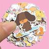 Cute Tired Puppy Cartoon Stickers for Suitcases, Laptops & DIY Albums - 40 Waterproof Designs