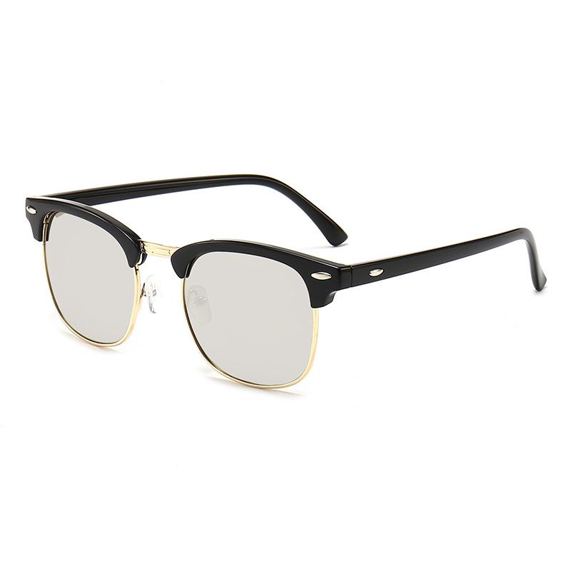 Classic Sunglasses Retro Rice Nail Half Frame Sunglasses Trendy Film Reflective Glasses Toad Glasses Sunglasses