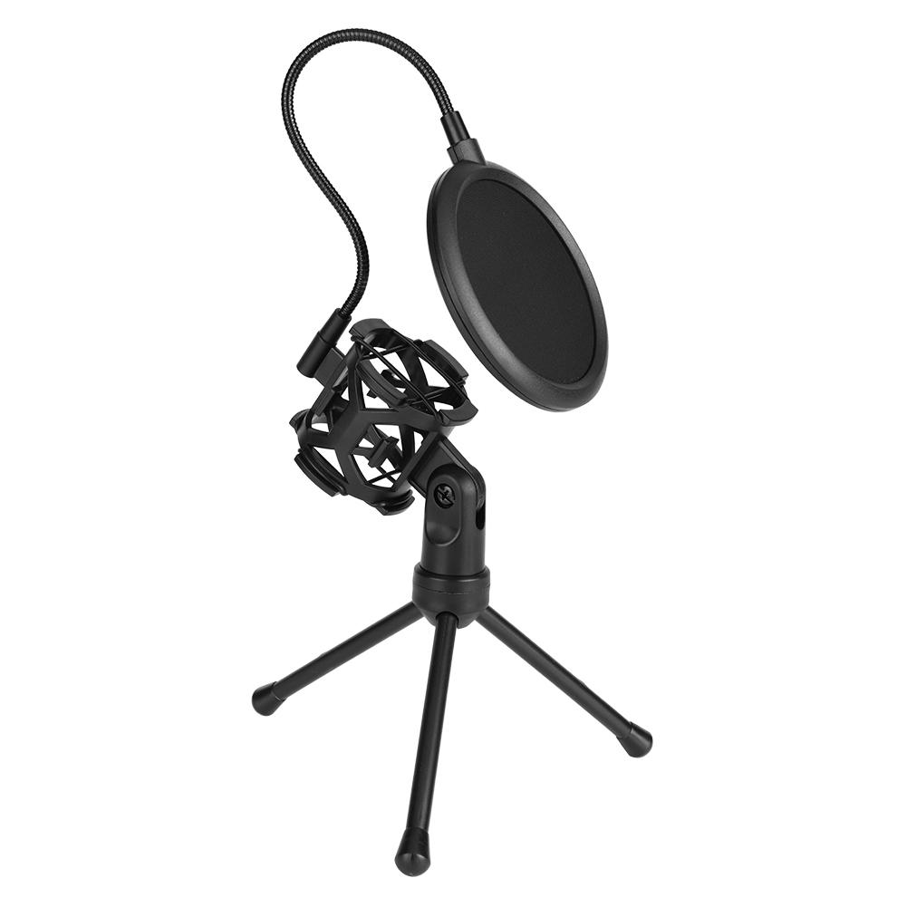 Microphone Shockproof Shock Mount Filter Bracket Stand Mic Stand for Podcast Studio Desktop