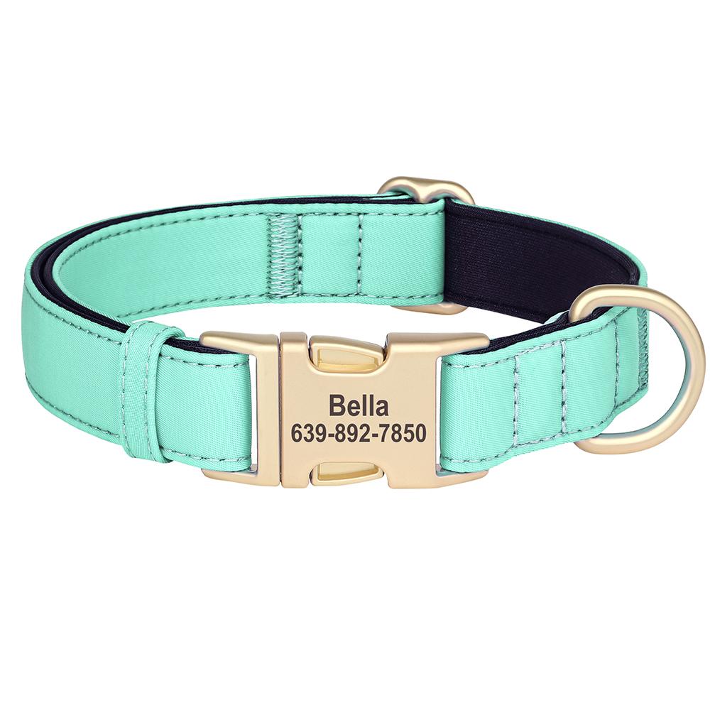 Personalized Dog Collar Waterproof Nylon Dog Collars Soft Padded Pet Necklace Free Engraved for Small Medium Large Dogs Pitbull
