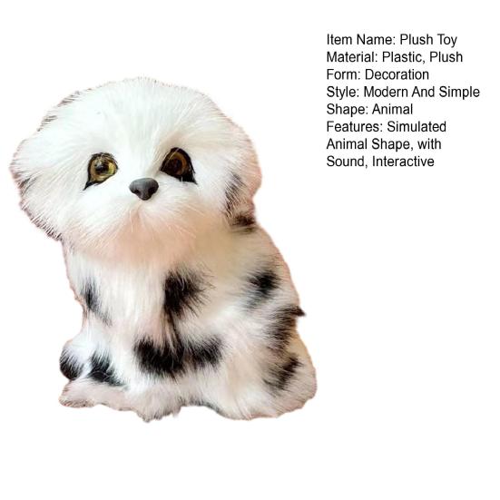 Kids Plush Simulated Animal Toy with Sound Interactive Dog Cat Plushie Toddlers Boys Girls Educational Stuffed Animal Toy
