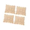 4Pcs Beautiful Flower Pattern Wood Carved Applique Furniture Decoration Garden Door Accessories