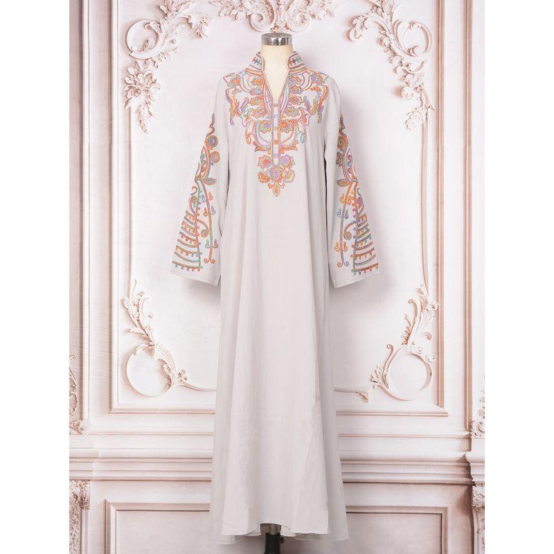 

Женский халат Magic Queen Весна/Лето Новое поступление Дубай Путешествие Банкет Модное платье Веревочная вышивка Платье Light gray XXL