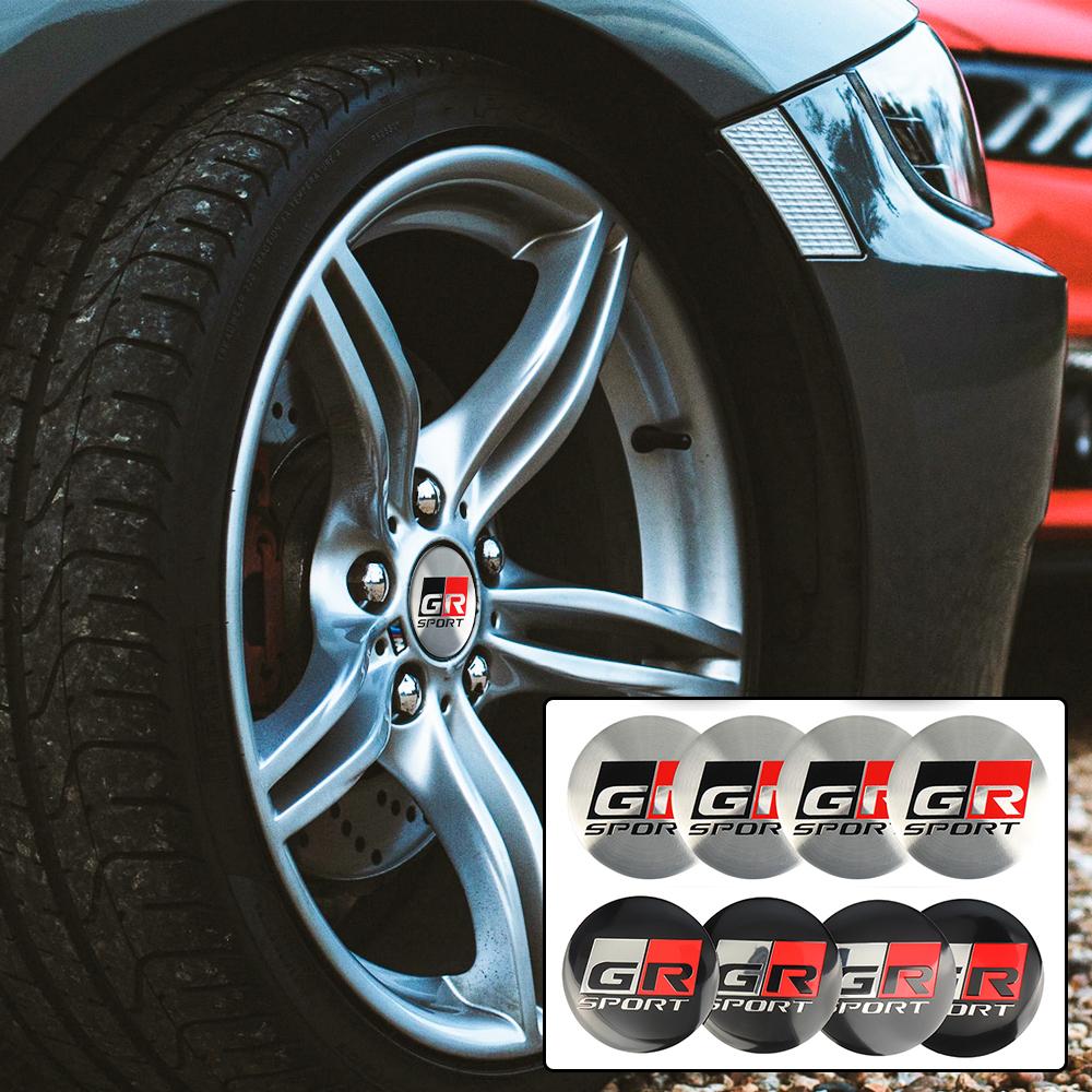 56mm 60mm Car Stickers Wheel Center Hub Cap Decal For S4 GR Sport C-HR RAV4 Yaris Camry Land Cruiser Avalon Highlander Prius JH4