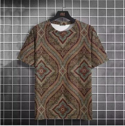 Vintage Men's T-Shirt Easy Race Print, Short Sleeve Summer Round Neck Streetwear Loose Transparent