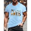 Summer Round Neck Halloween Ghost & Goose Graphic 3D Print T-shirts Fashionable Casual Short Sleeved Men's T-shirts