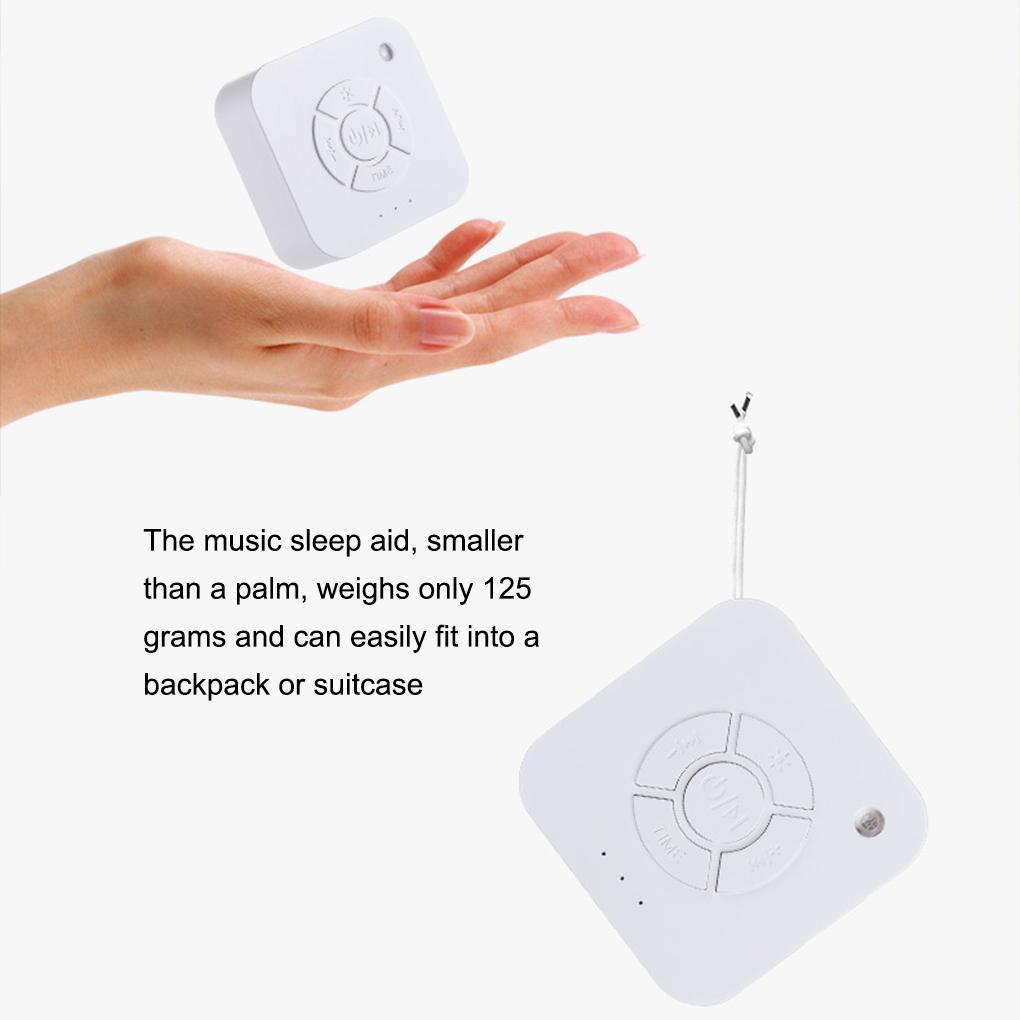 White USB Charging Sleep Sound Machine For Office Travel With Timed Shutdown Function Lightweight