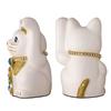 Lucky Cat Jewelry Cat Multicolor Left Paw Raised Ceramic Lucky Cat Auspicious Feng Shui Ornament (M-SIZE White) / _ Maneki-neko (jwc_M White)