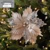 Gangheng 24cm Gold, Red, Champagne Artificial Christmas Flower with Maple Leaf Design