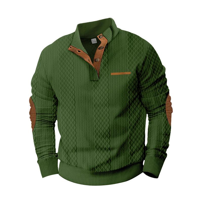 

Men s Plaid Jacquard Stand-up Collar Long-sleeve Outdoor Jacket for Autumn and Winter 3XL