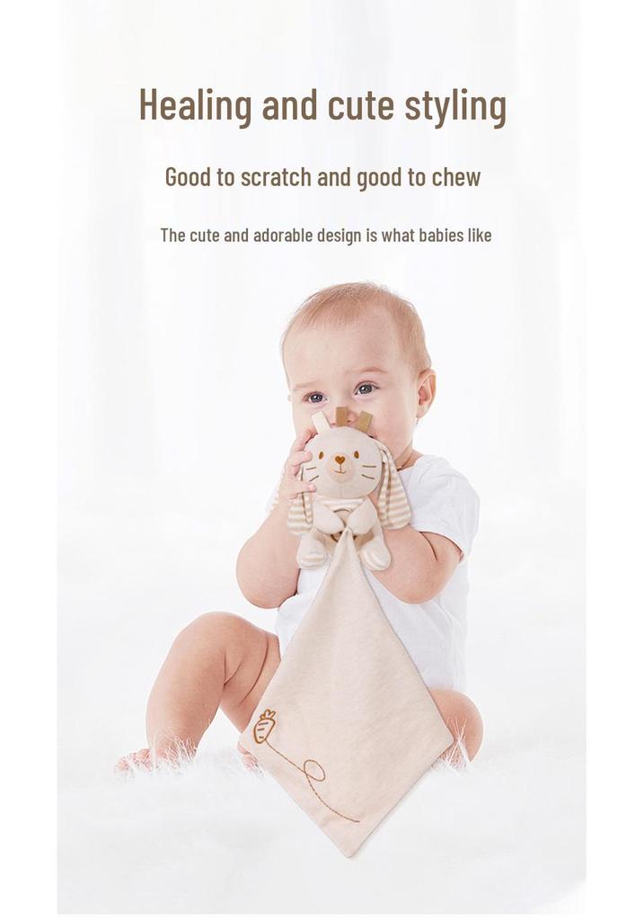 Organic Cotton Plush Baby Comfort Blanket & Teether Toy