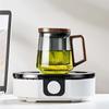 Shangqi Borosilicate Glass Tea Infuser Office Cup with Wooden Handle