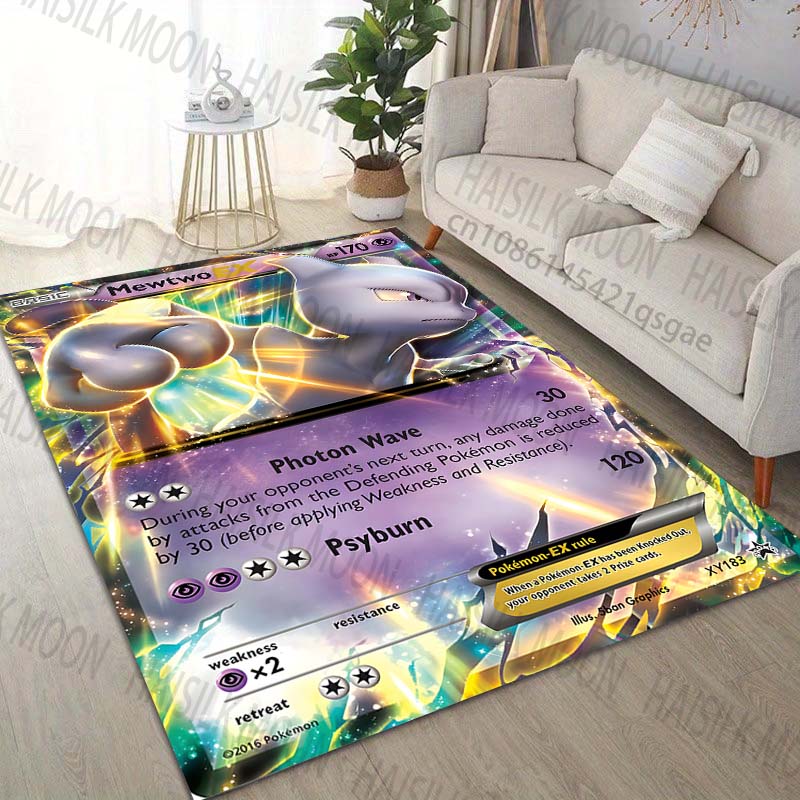 

Multiple Sizes Pokémon Mewtwo Cards Print Carpet for Living Room Bedroom Kid s Room Home Decor Area Rug Sofa Cloakroom Play Mat 40x60cm