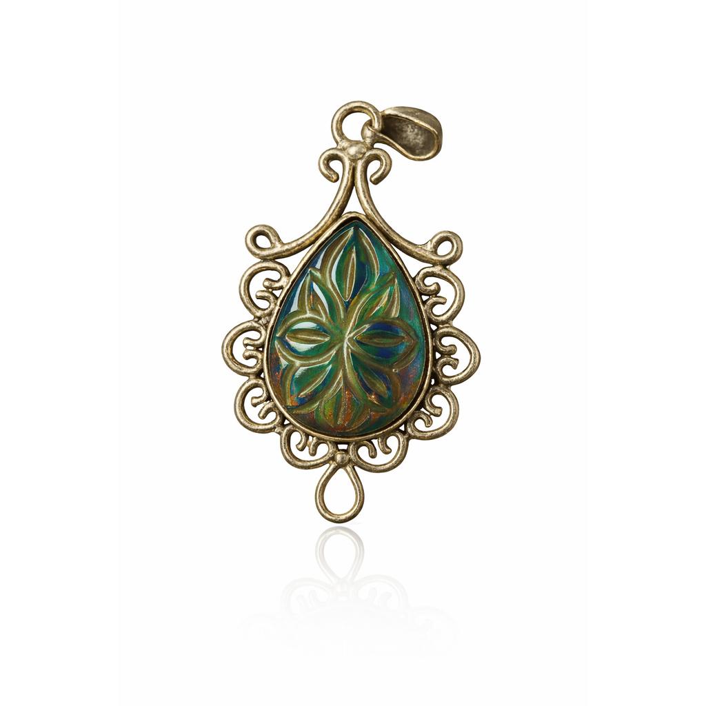Natural Opal Pendant 24 ct 925 Sterling Silver Teardrop for Her October Birthday Birthstone