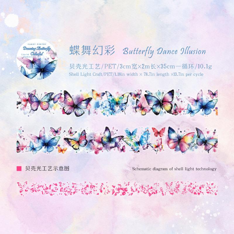 

1 Roll INS Style Watercolor Gradient Tape, Versatile Color Transition Styles & Crisp Details, Perfect for Journal Embellishment