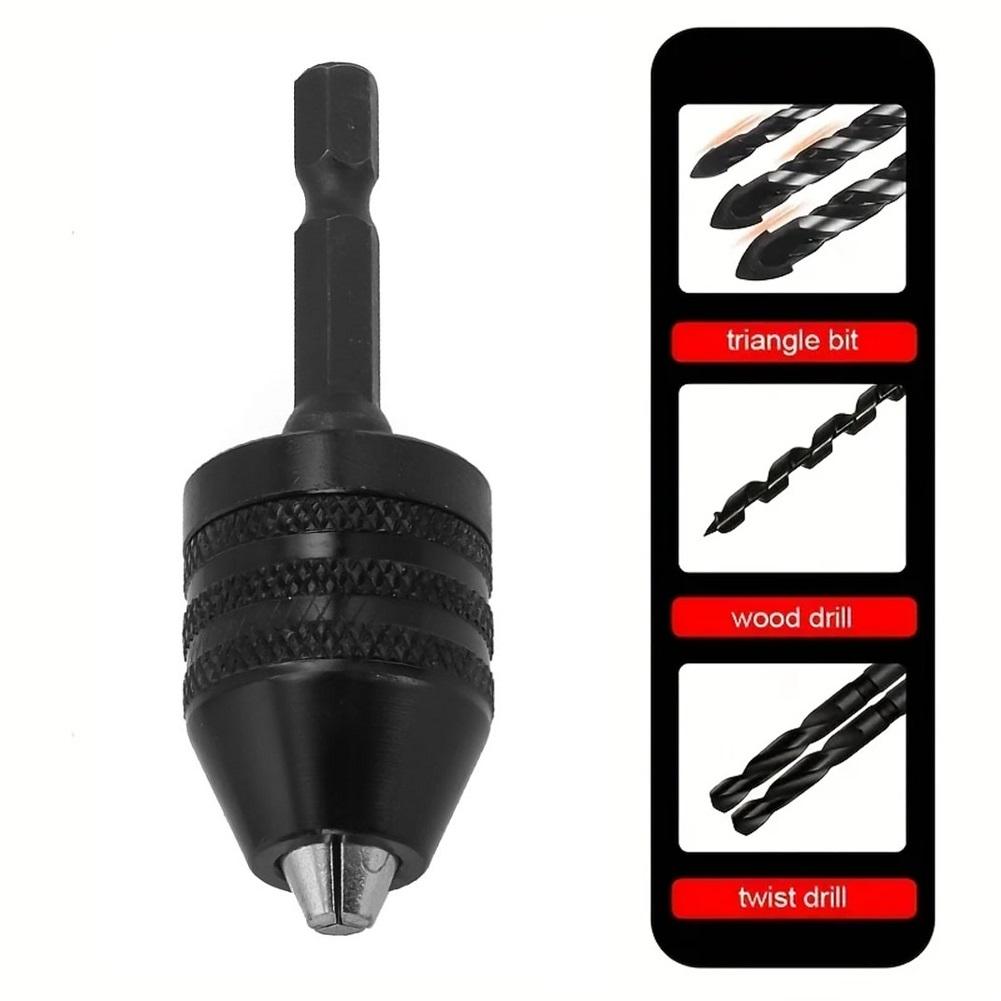 Driver Drill Chuck 0 38mm Self Tighten Collet with 1/4in Hex Shank Quick Change Adapter for Drill Bit Conversion