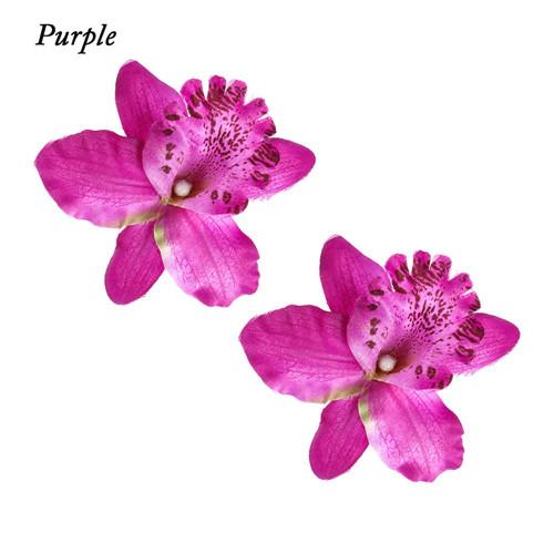 2Pcs Fashion Flowers Hair Clips Women Bohemia Bridal Orchid Hairpins Wedding Accessories Girls Barrette Beach Hair Accessories