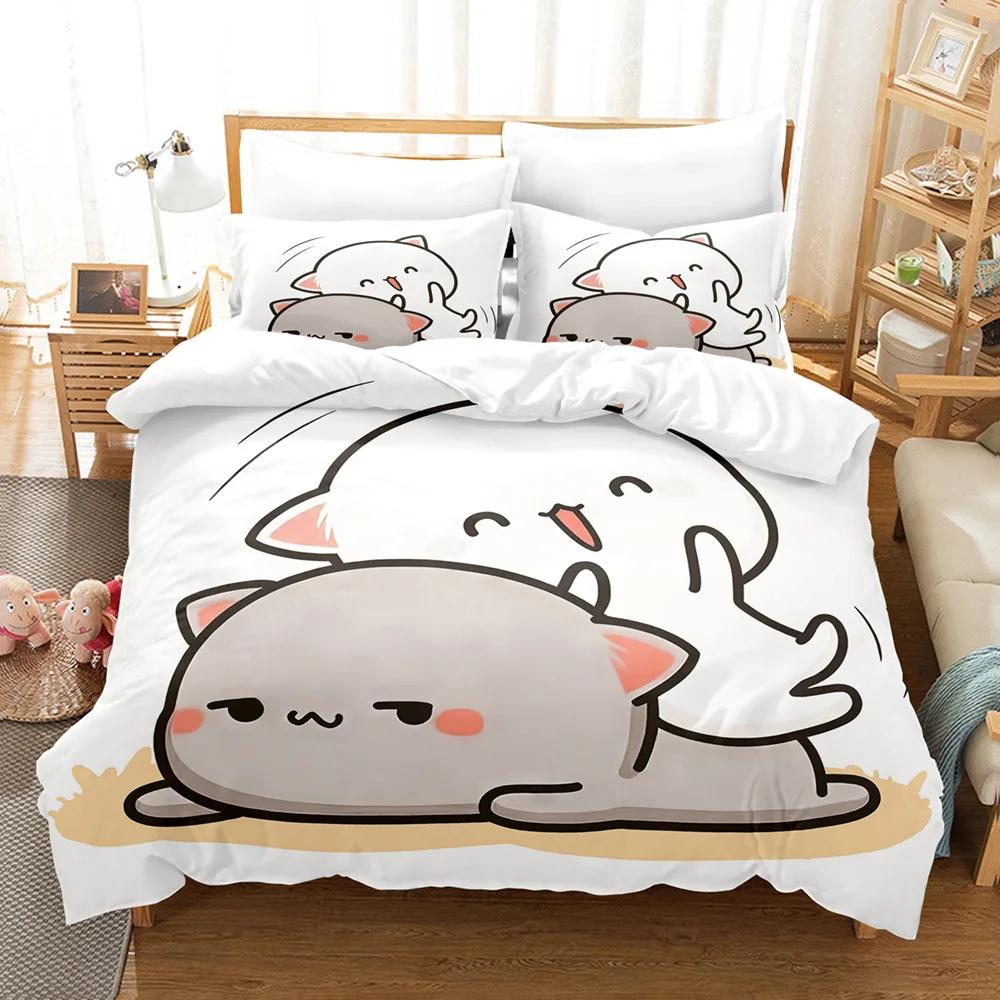Cartoon Cute Bear Bubu Dudu Children Duvet Cover Set 2 Pieces,Bedding Set for Kids Teens, Microfiber Children’s Quilt Cover Set