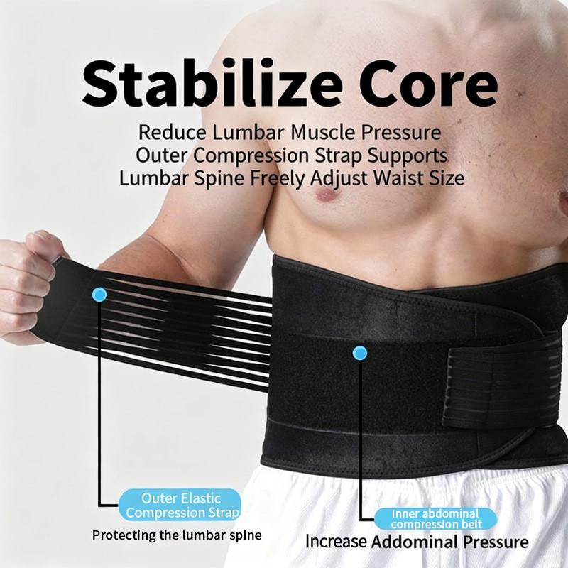 Adjustable Deluxe Neoprene Double Pull Lumbar Lower Back Support Brace Exercise Belt Pain Relief