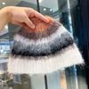 Neue Dopamin-Farbige Plüschmütze für Damen im Herbst und Winter Verdickte Warme Fischerhut Ohrenschutz Gestrickte Wollmütze