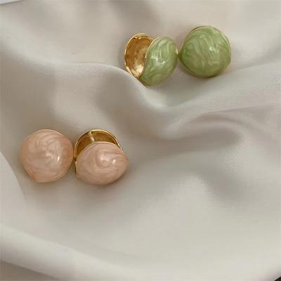 Round French Oil Drop Light Luxury Temperament High-End Design Ear Buckle Earrings