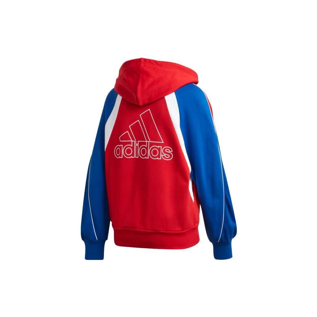 Adidas Colorblock Full Zip Hoodie Women Hoodies Red FS2455