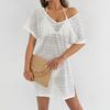 Copricostume da Donna Sexy con Scollo a V Profondo e Pizzo per Vacanze al Mare Set