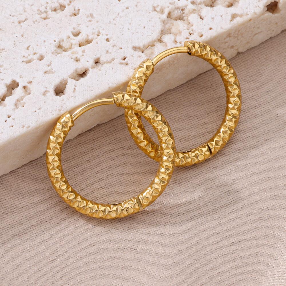 Vintage Stainless Steel Earrings for Women Minimalist Gold Color Earring Trendy Designer Zircon Accessories Free Gift Aretes