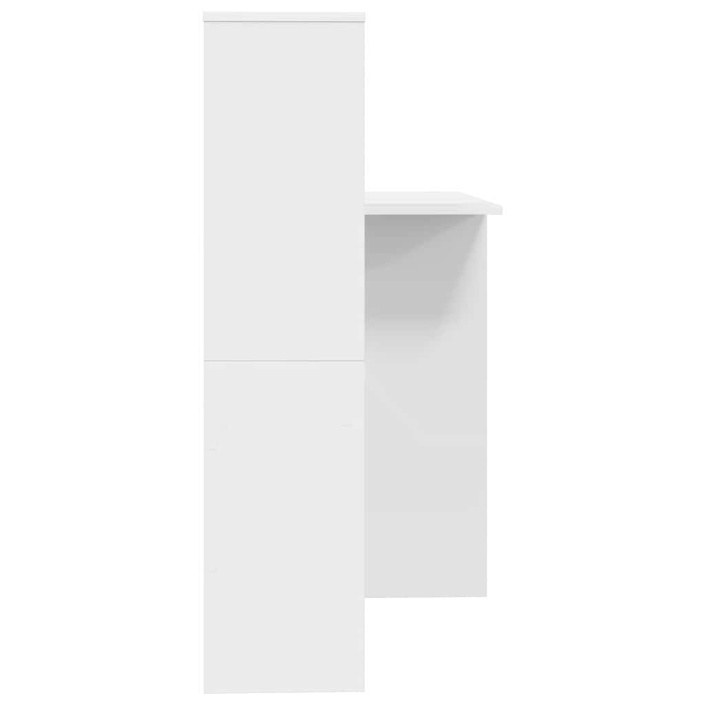 White Desk with Shelf 131.5 x 50 x 106.5 cm Engineered Wood