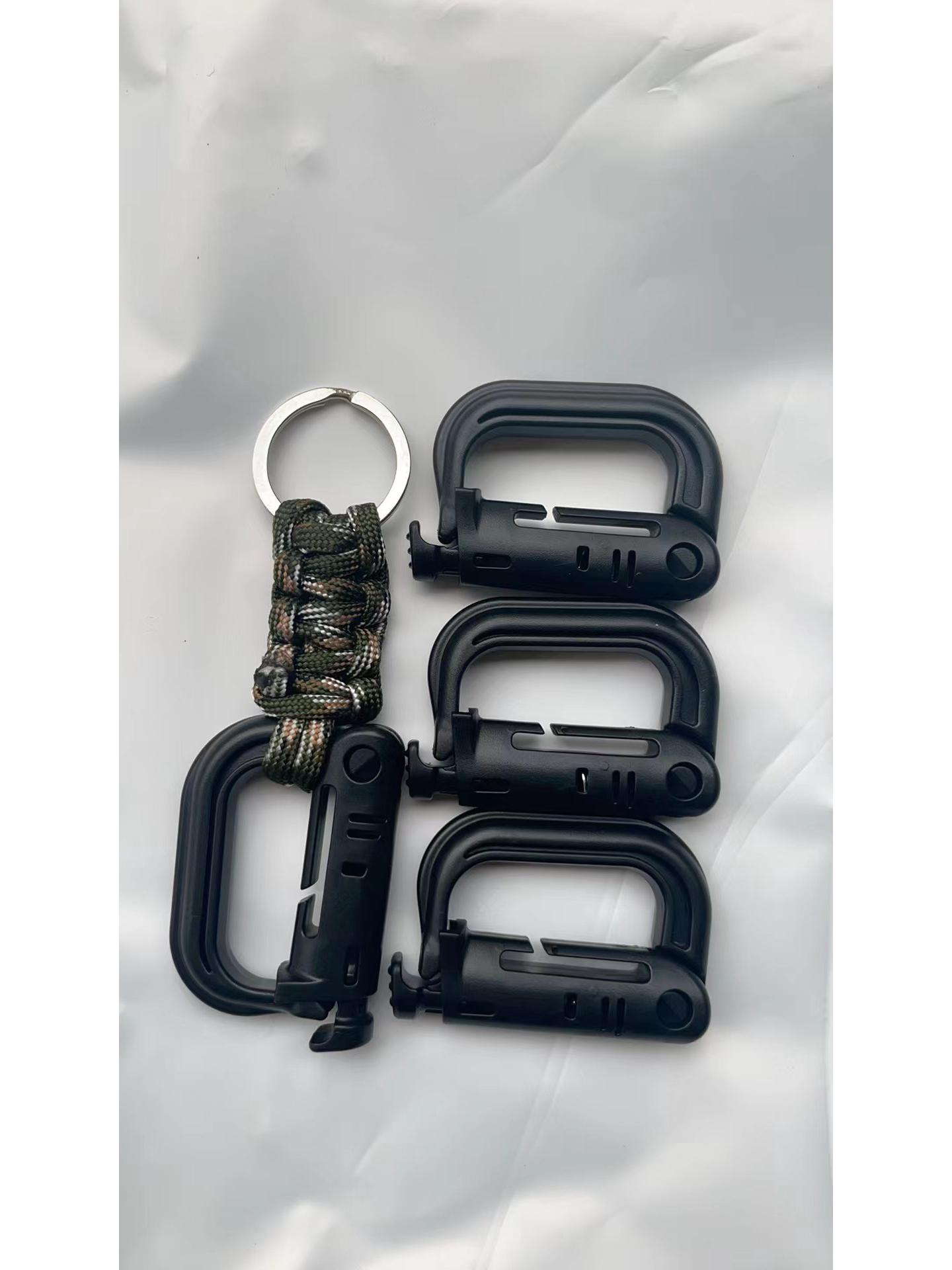 Lightweight Outdoor Multi-Purpose Plastic D-Ring Carabiner for Mountaineering Backpack