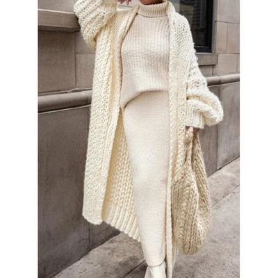 Loose Knitted Cardigan Women Autumn Winter Streetwear Spring Elegant Long Outerwear Maxi Y2k Sweater Long Coat Soft Jackets