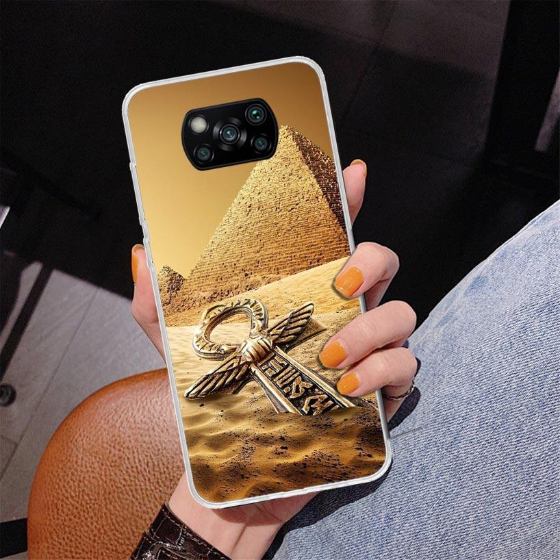 Egypt Nefertiti Anubis Ankh Pharaoh Phnoe Case for Xiaomi Poco X5 X6 X7 Pro X4 Gt F7 Ultra M8 M7 Redmi 15C 15 13C 13 12C 12 Uniq