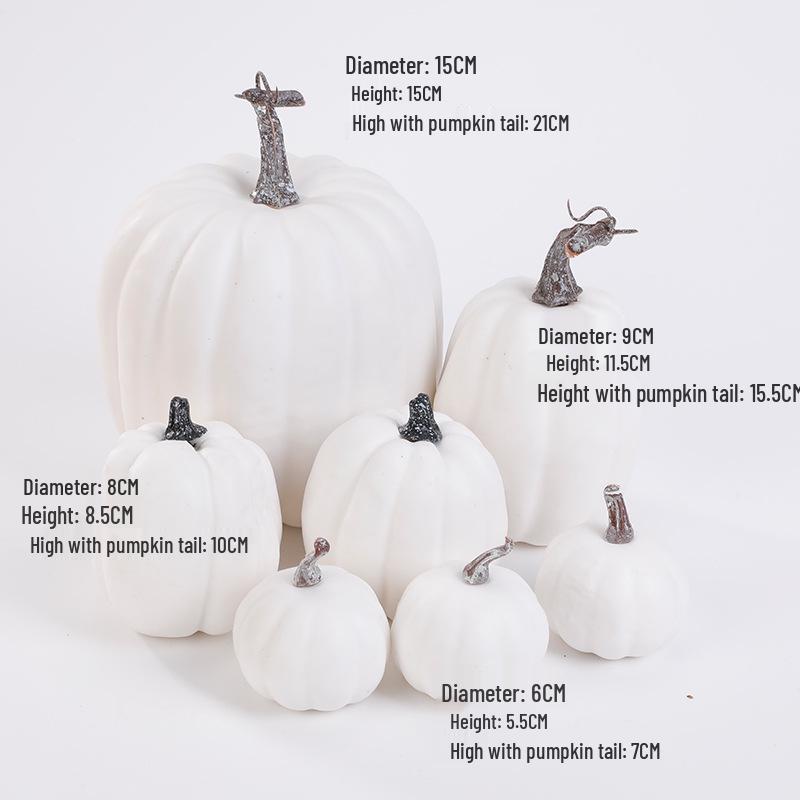 White and Yellow Pumpkin Model for Halloween and Christmas Decoration Wreaths