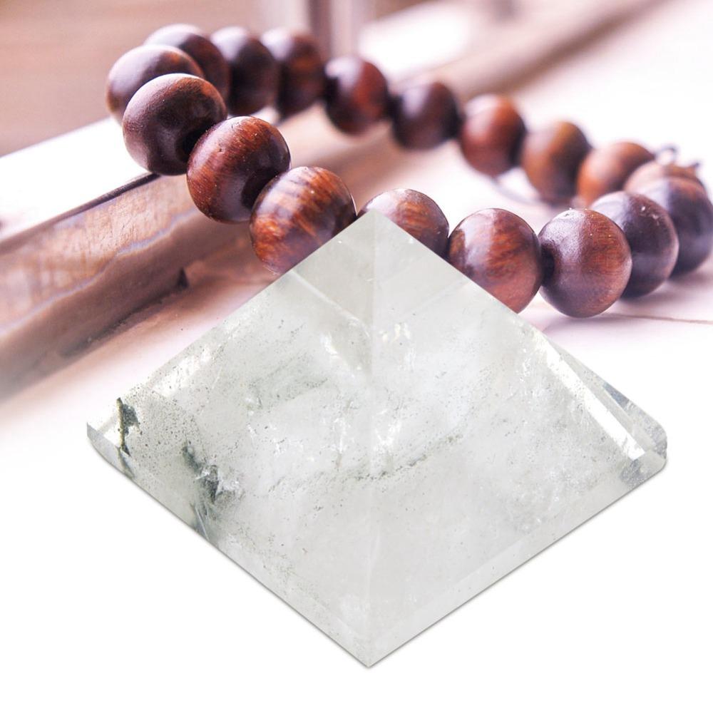 3x3cm Crystal Pyramid White Energy Pyramid Positive Quartz Pyramid Decor Home Ornament