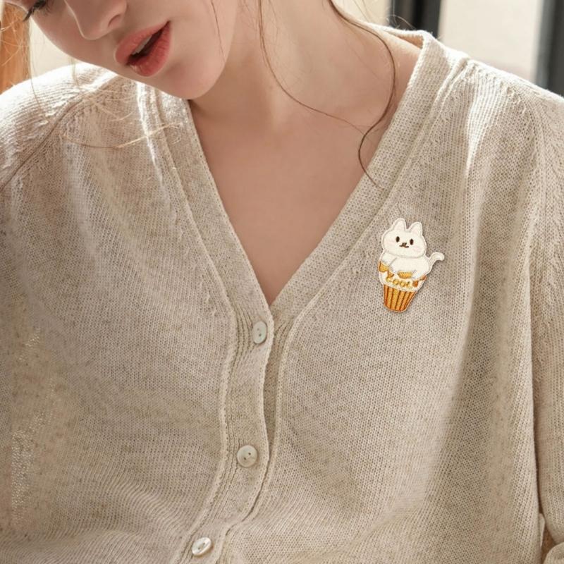 8 Pcs Cartoon Cats Iron On Patches Clothing Patches Animal Repair Patches Embroidery Patches for Bag Decoration