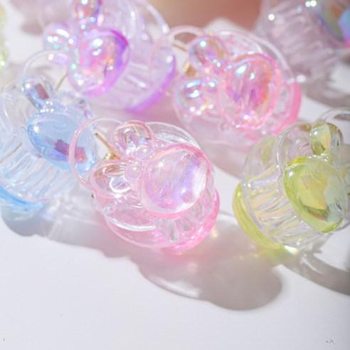Holographic Bunny Mini Claw Hair Clip Set for Kids 10 Pcs (5 Designs × 2)