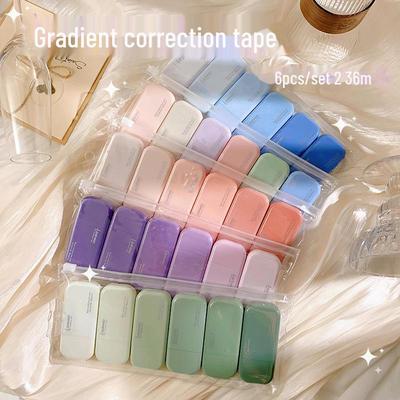 Degrade Renk Düzeltme Bandı Seti: Öğrenciler için 6 Büyük Kapasiteli Bant, Öğrenim Kırtasiye Malzemeleri.