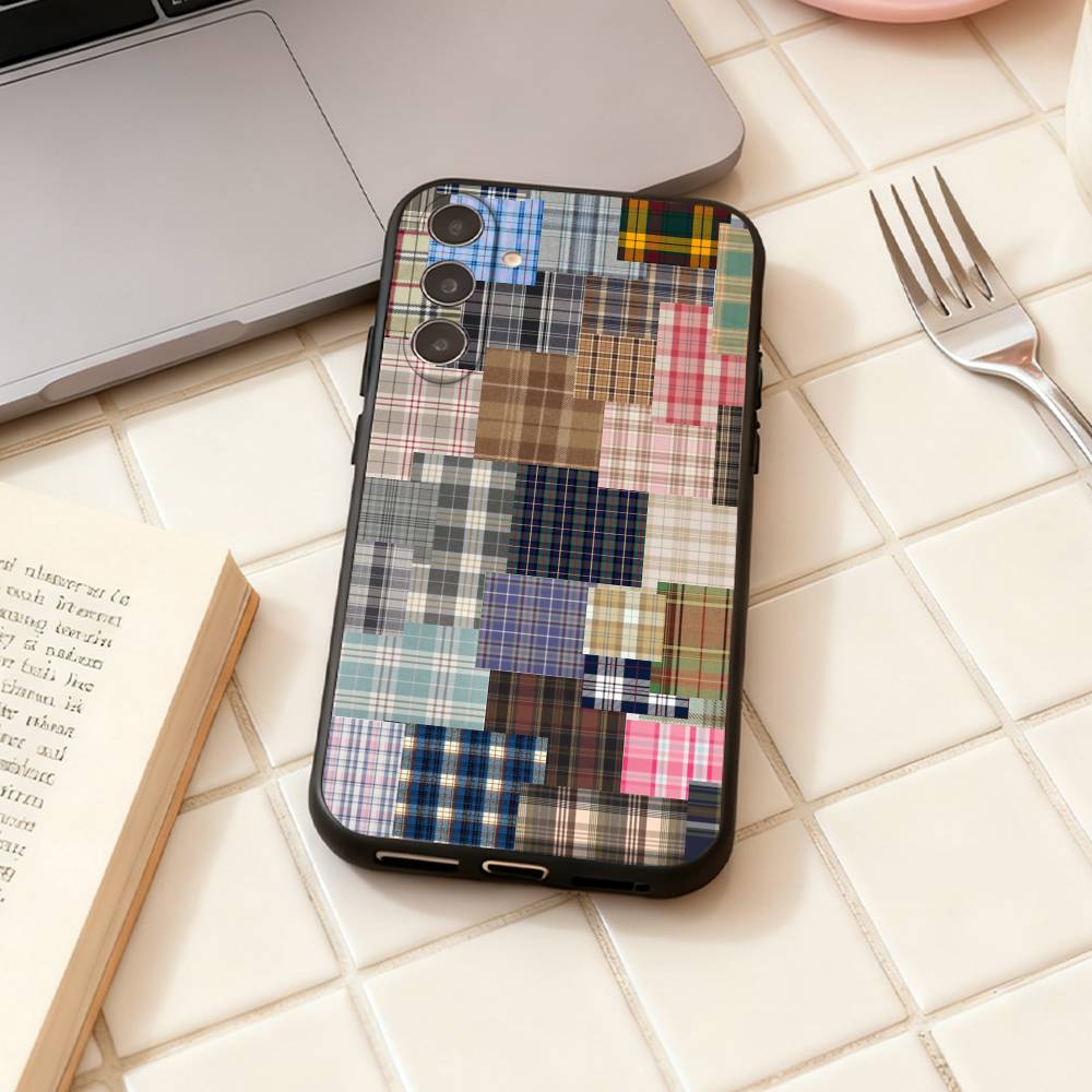 Scottish Tartan Pattern Phone Case For Samsung Galaxy A73,A72,A71,A70,A53,A52,A51,Others Soft Black Shell