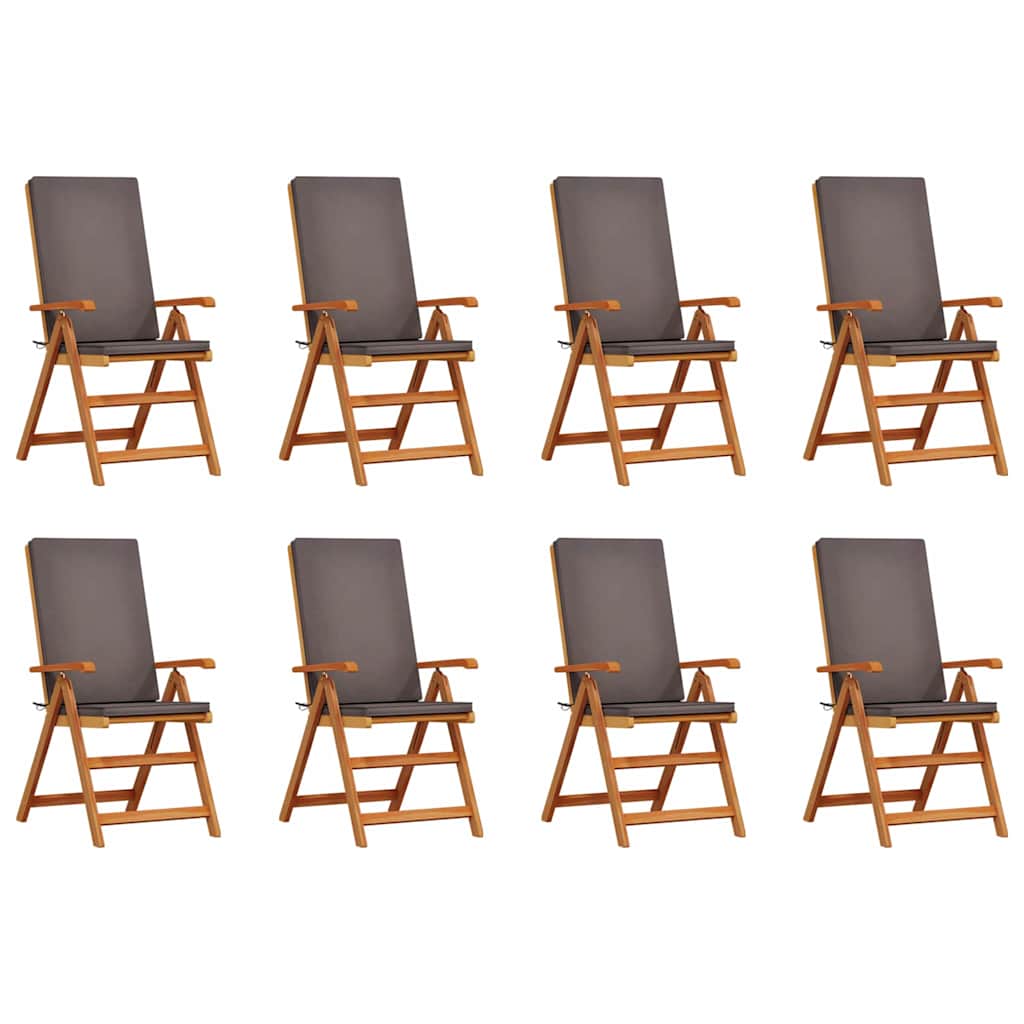 Garden Chair 8 pcs Brown and Grey 57 x 71.5 x 104 cm