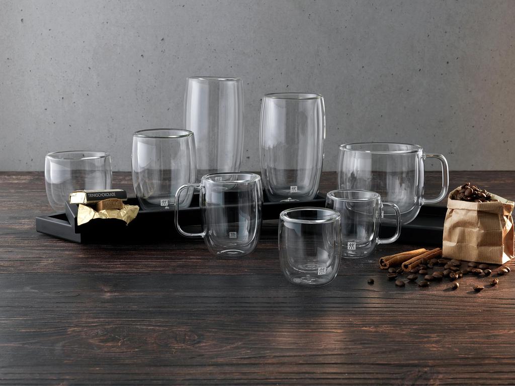 ZWILLING Sorrento Double Wall Coffee Glasses 200ml 2pcs Set - Tumbler, Heat Resistant, Insulated, Double-Walled, Microwave Safe [Official Japanese Ret