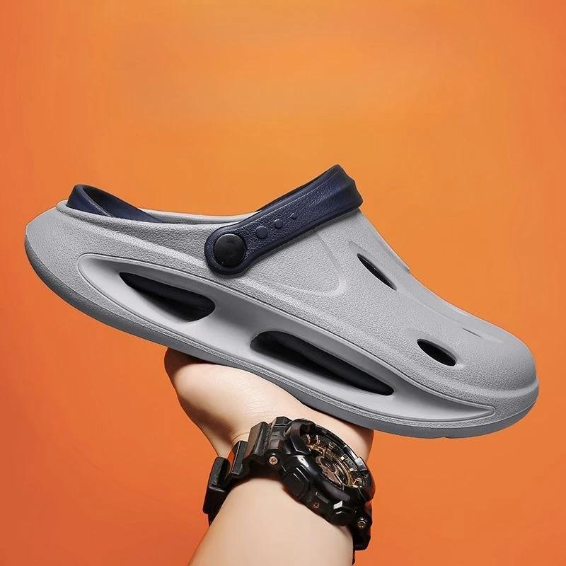 

Fashion Hole Slippers for Men Beach Shoes Designer Luxury Elegant Comfortable Rubber Trend 2025 Low Price Original Fun Eva Sandals Man 44-45