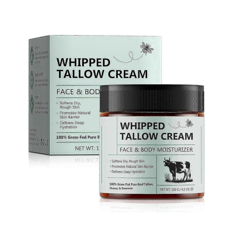 3x Crema per la Cura della Pelle a Base di Sebo da Bestiame Alimentato ad Erba 120g - Balsamo Idratante per Viso e Corpo, Kit per la Cura della Pelle Anti-Invecchiamento a Base di Sebo di Manzo Alimentato ad Erba meno