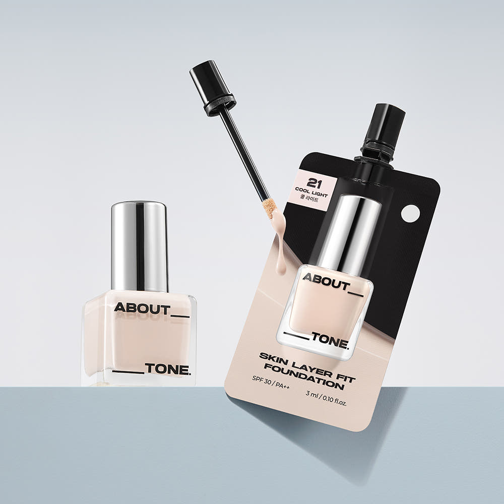 [ABOUT_TONE] Skin Layer Fit Foundation Spout Pouch Sample Set SPF30 PA++ Liquid Foundation 3ml x 8 Shades