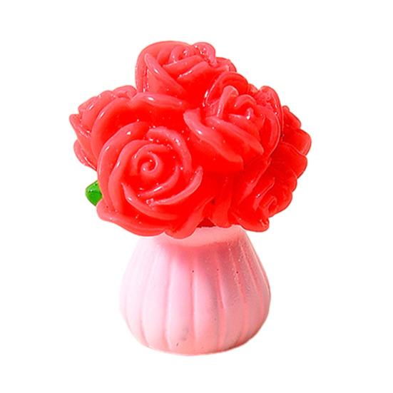 Yousheng Miniature Dollhouse Flower Bouquet Accessories Mini Artificial Resin Rose Tulip Sunflower Lily Flower Figurine for DIY Garden Bonsai Micro