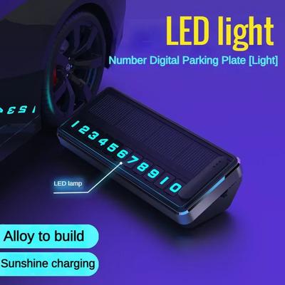 Placa de Estacionamiento Temporal de Metal Universal para Coche, Placa Giratoria con Número de Teléfono, Pegatinas de Aluminio, Estacionar, Detener, Accesorios de Estilo para Coche
