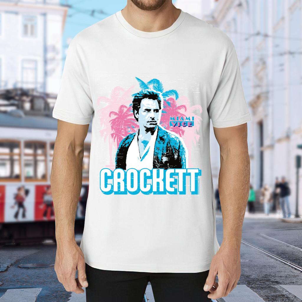 Miami Vice Crockett T-Shirt 80's Retro TV Adult Regular Fit Graphic Tee