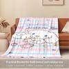 1pc Cinnamoroll, Cute, PlaidDigital Print Flannel Throw Blanket, Super Soft Plush Fleece Bedspread, Multipurpose All-Season Hypoallergenic C