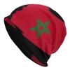 Moroccan Flag Bonnet Hats Autumn Winter Outdoor Skullies Beanies Hats Morocco for Unisex Women Summer Thermal Elastic Caps
