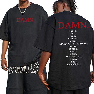 Zatraceně Kendrick Lamar Pánské tričko Pglang Mr Morale & The Big Steppers Album Tracklist Tričko Hip Hop Gotické Nadrozměrná trička